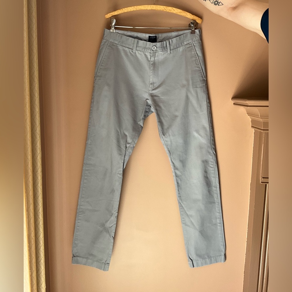 J Crew The Driggs Grey Chino Trousers 31x32